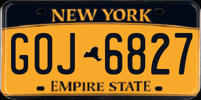 NY license plate GOJ6827