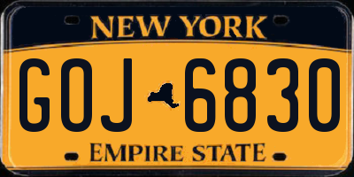 NY license plate GOJ6830