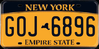 NY license plate GOJ6896