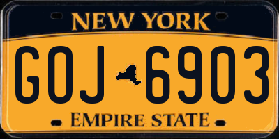 NY license plate GOJ6903