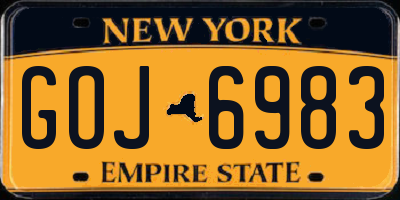 NY license plate GOJ6983