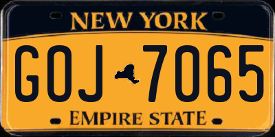 NY license plate GOJ7065