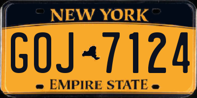 NY license plate GOJ7124