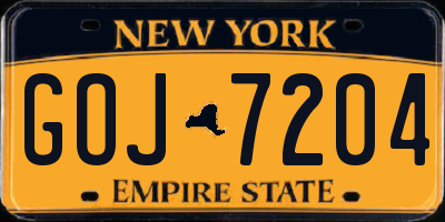 NY license plate GOJ7204