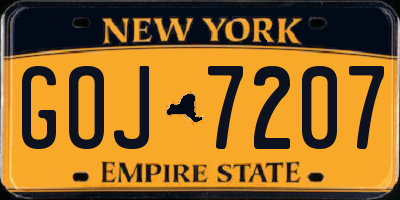 NY license plate GOJ7207