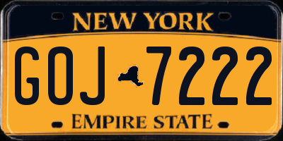 NY license plate GOJ7222