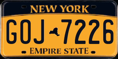 NY license plate GOJ7226