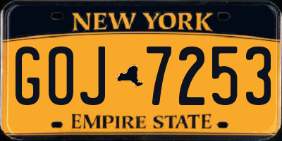 NY license plate GOJ7253
