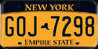 NY license plate GOJ7298