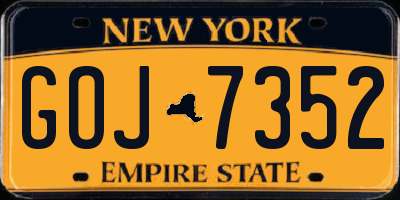 NY license plate GOJ7352
