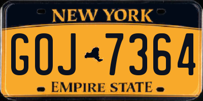 NY license plate GOJ7364