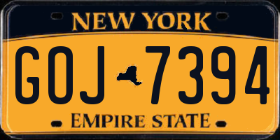 NY license plate GOJ7394