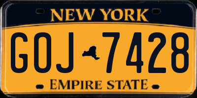 NY license plate GOJ7428