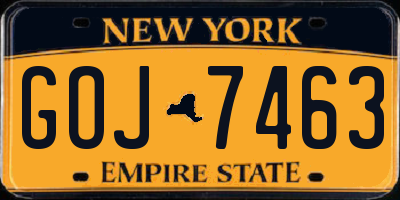NY license plate GOJ7463