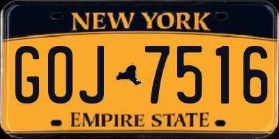 NY license plate GOJ7516