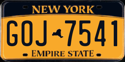 NY license plate GOJ7541