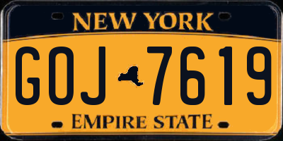 NY license plate GOJ7619