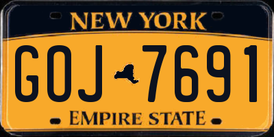 NY license plate GOJ7691