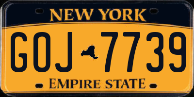 NY license plate GOJ7739