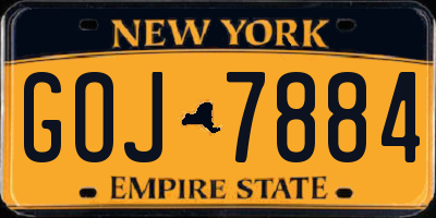 NY license plate GOJ7884