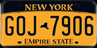 NY license plate GOJ7906