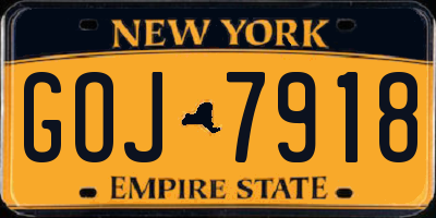 NY license plate GOJ7918