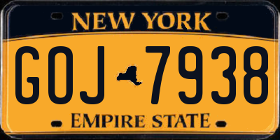 NY license plate GOJ7938