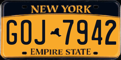 NY license plate GOJ7942