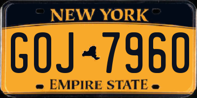 NY license plate GOJ7960