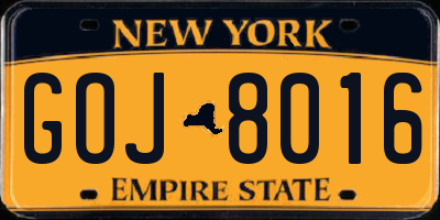 NY license plate GOJ8016