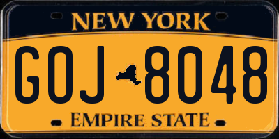 NY license plate GOJ8048