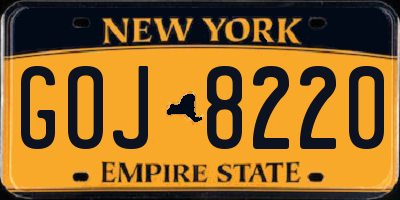 NY license plate GOJ8220