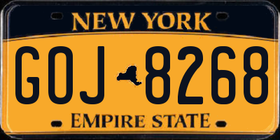 NY license plate GOJ8268