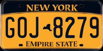 NY license plate GOJ8279