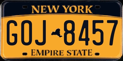 NY license plate GOJ8457