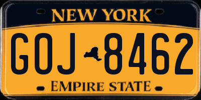 NY license plate GOJ8462