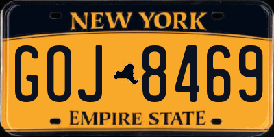 NY license plate GOJ8469