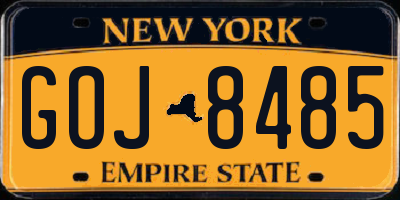 NY license plate GOJ8485