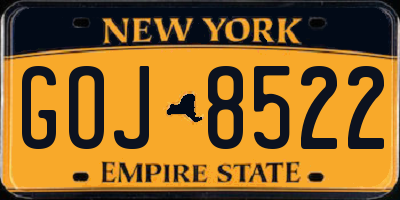 NY license plate GOJ8522