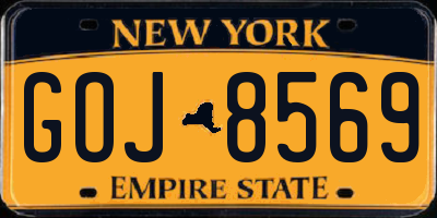 NY license plate GOJ8569