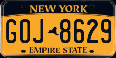 NY license plate GOJ8629