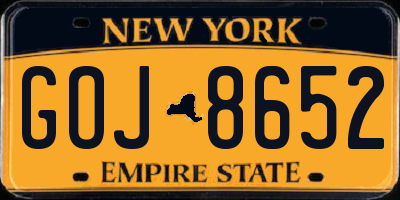 NY license plate GOJ8652