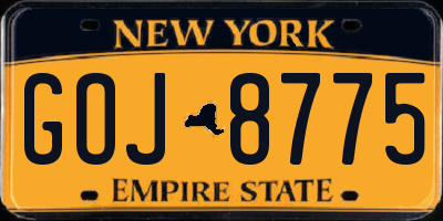 NY license plate GOJ8775