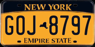 NY license plate GOJ8797