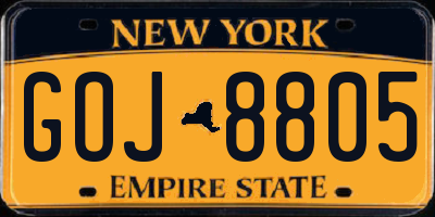NY license plate GOJ8805