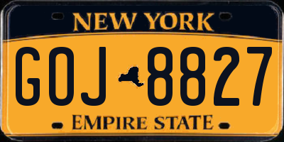NY license plate GOJ8827