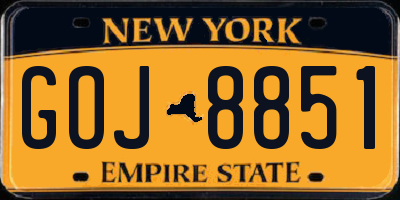 NY license plate GOJ8851