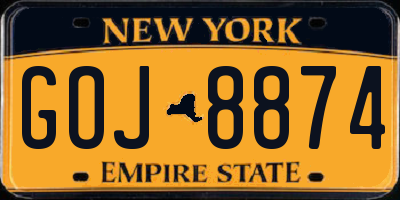 NY license plate GOJ8874