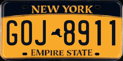 NY license plate GOJ8911