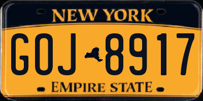 NY license plate GOJ8917